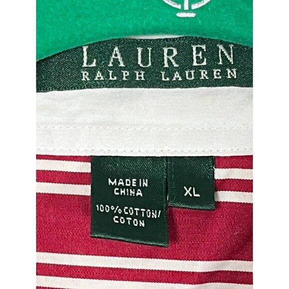 Ralph Lauren Striped Top XL Red Striped Classic Old Money Preppy Luxury Retro - Picture 2 of 12